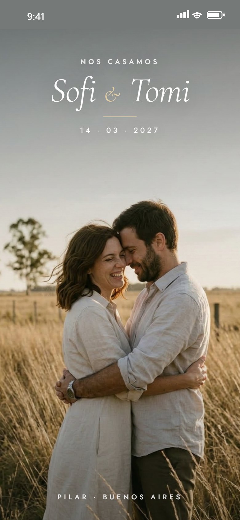 Invitación de casamiento de Sofi y Tomi